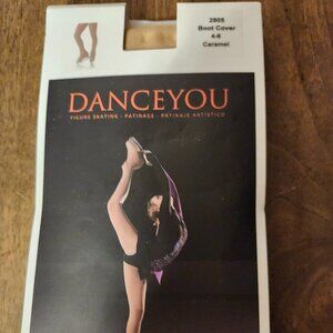DANCE YOU Figure Skating Boot Cover Leggings 4-6 Caramel BNIP